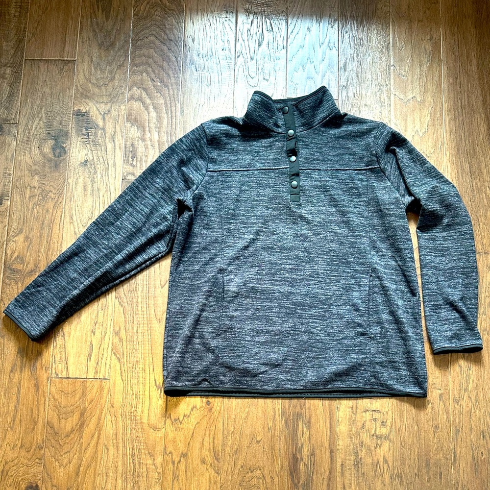 Womens black and gray quarter button pullover XXL